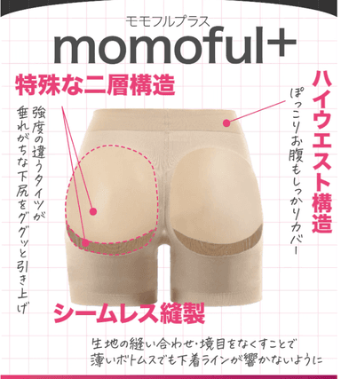 魔法の美尻ショーツ【momoful ＋(モモフルプラス)】（リピートOK）